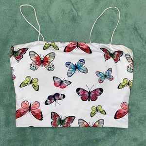 Rainbow Butterfly Croptop
